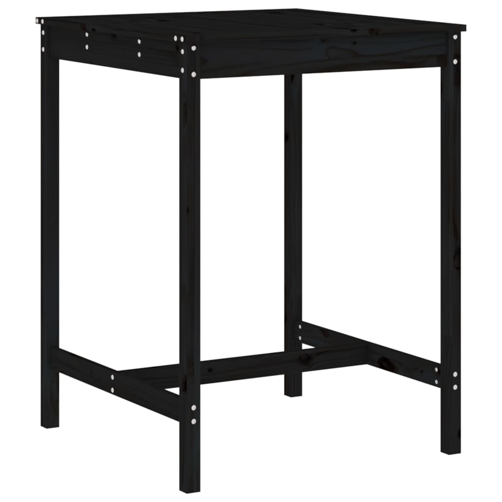 Set Bar da Giardino 5 pz Nero in Legno Massello di Pino | homemem39