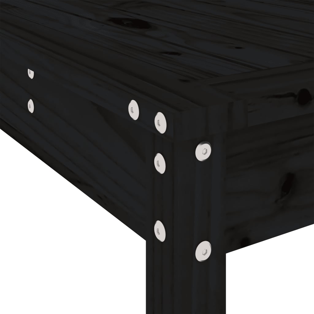 Set Bar da Giardino 5 pz Nero in Legno Massello di Pino | homemem39