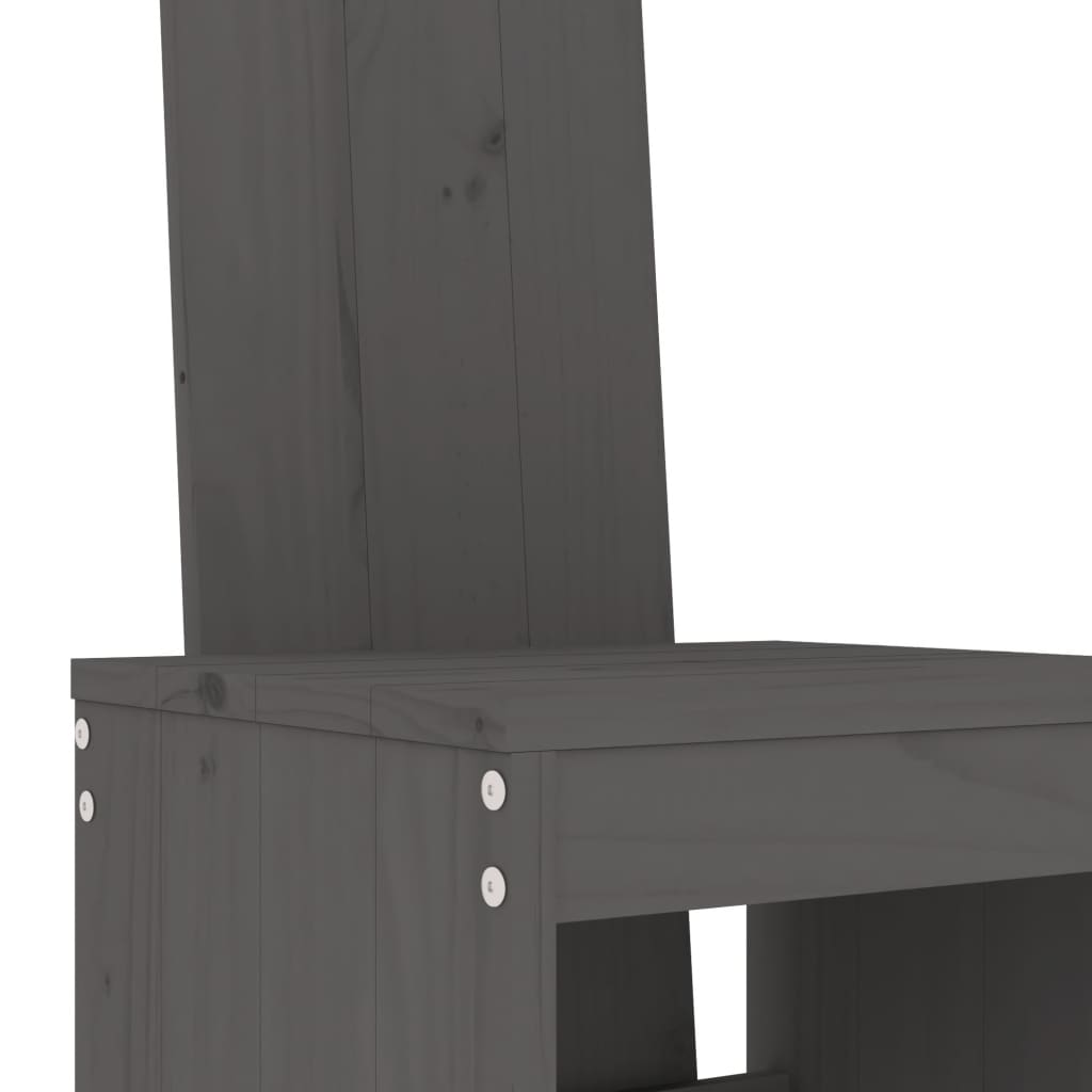 Set Bar da Giardino 5 pz Grigio in Legno Massello di Pino | homemem39