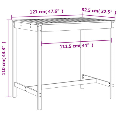 Set Bar da Giardino 5 pz Grigio in Legno Massello di Pino | homemem39