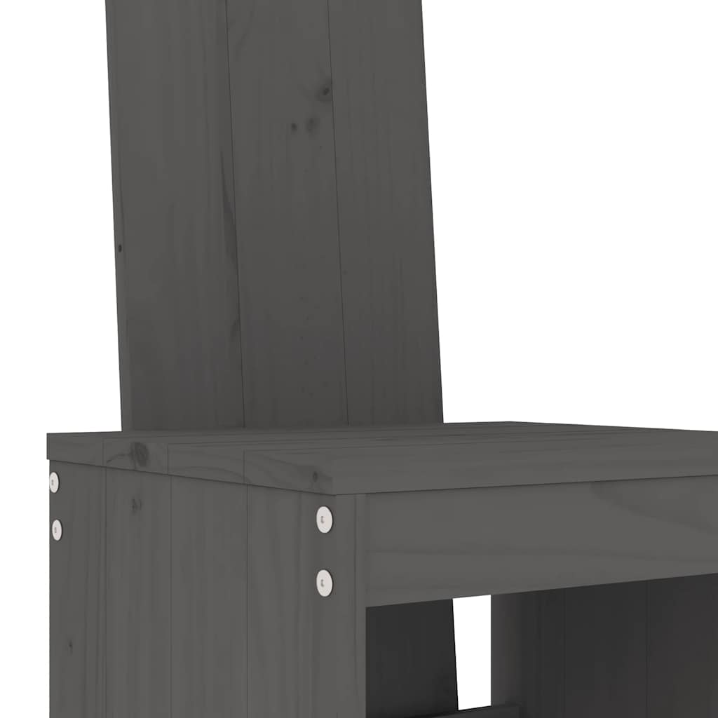 Set Bar da Giardino 9 pz Grigio in Legno Massello di Pino | homemem39