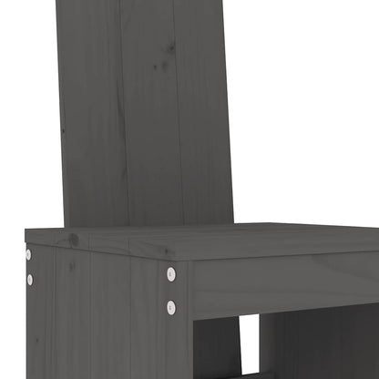 Set Bar da Giardino 9 pz Grigio in Legno Massello di Pino | homemem39
