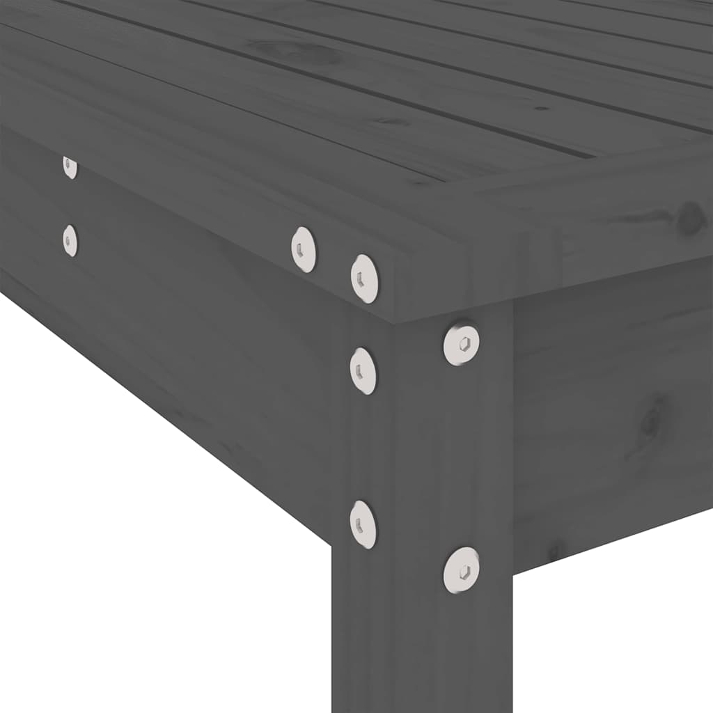 Set Bar da Giardino 9 pz Grigio in Legno Massello di Pino | homemem39