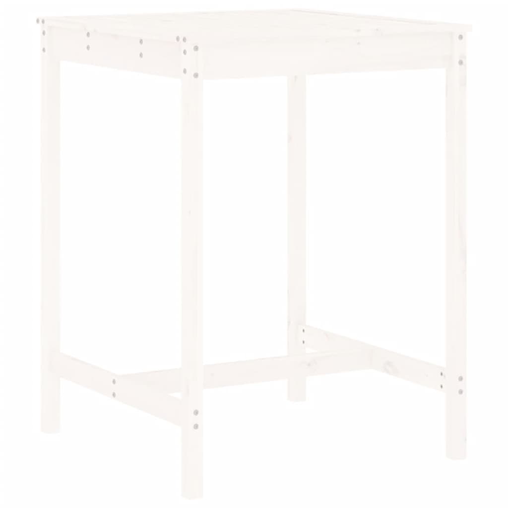 Set Bar da Giardino 3 pz Bianco in Legno Massello di Pino - homemem39