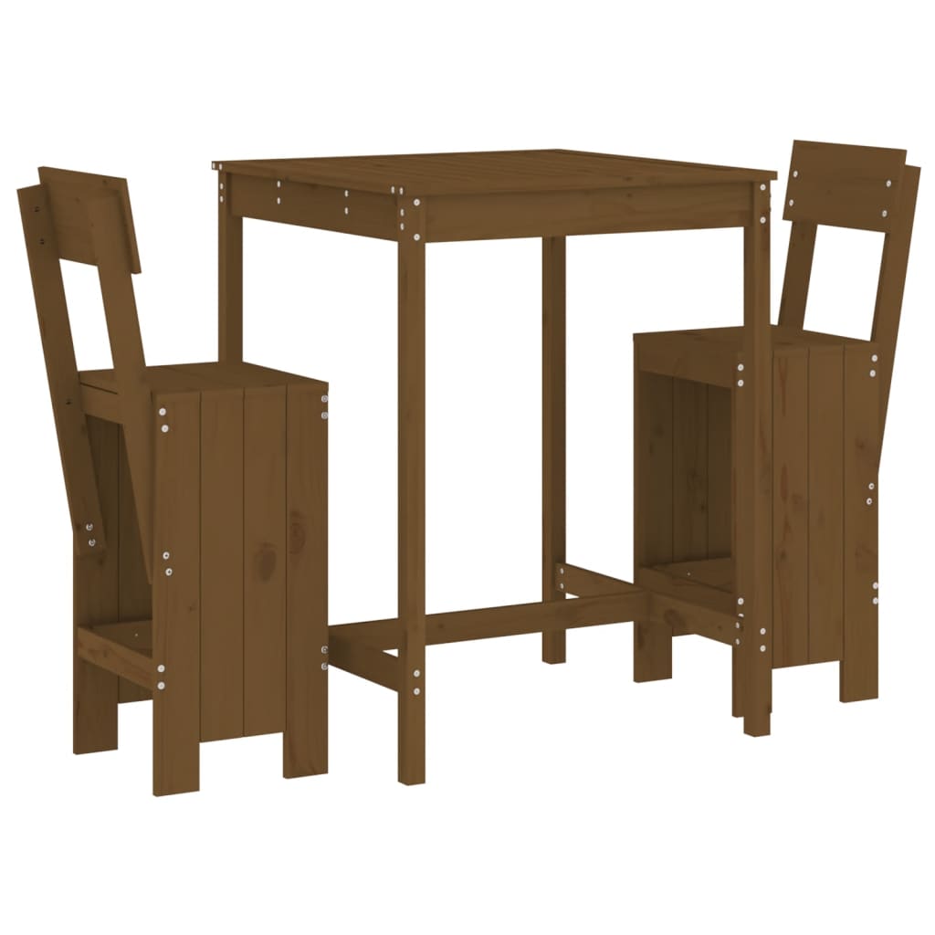 Set Bar da Giardino 3 pz ambra in Legno Massello di Pino | homemem39
