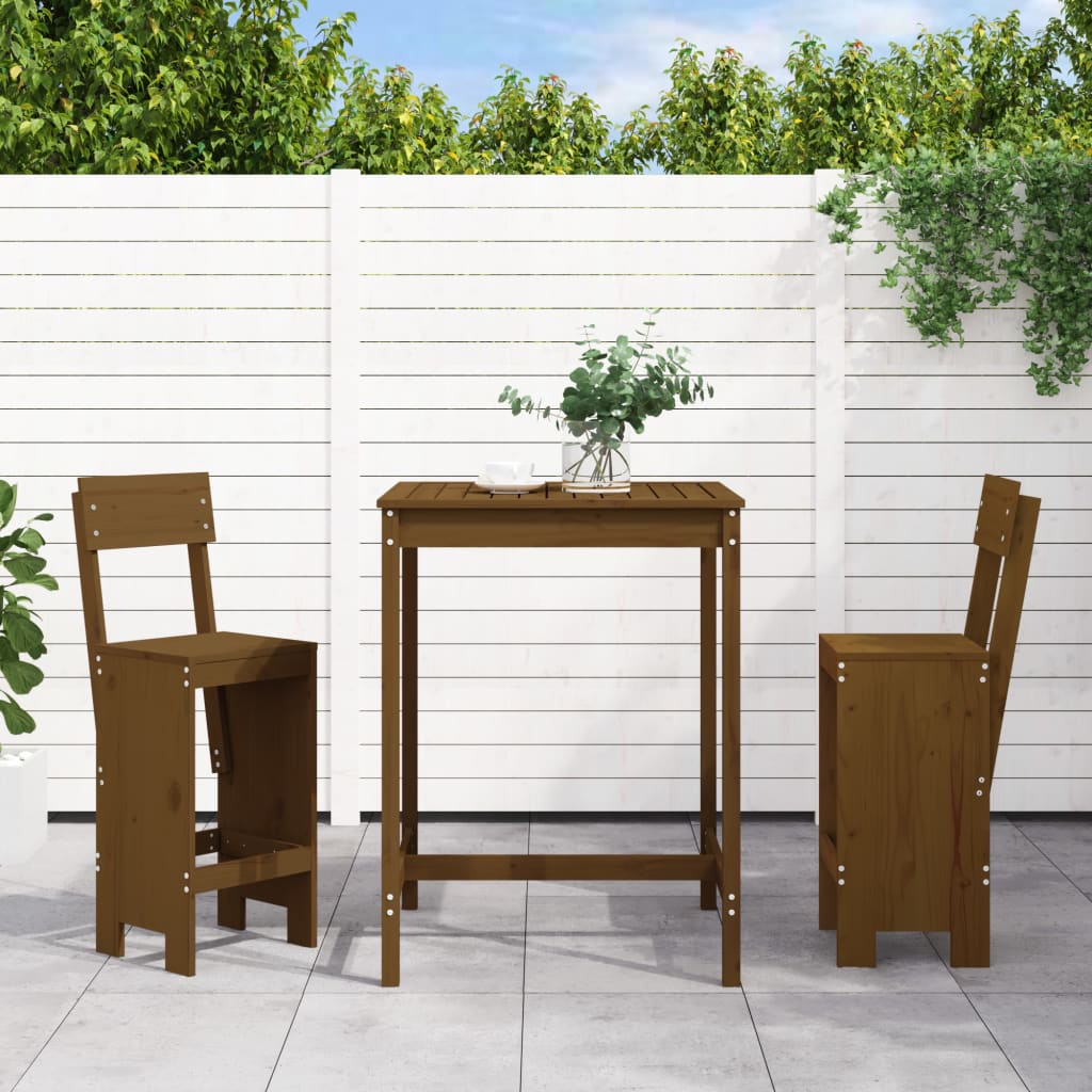 Set Bar da Giardino 3 pz ambra in Legno Massello di Pino | homemem39