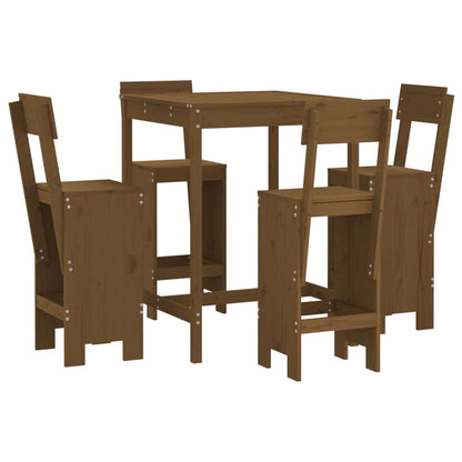 Set Bar da Giardino 5 pz ambra in Legno Massello di Pino - homemem39