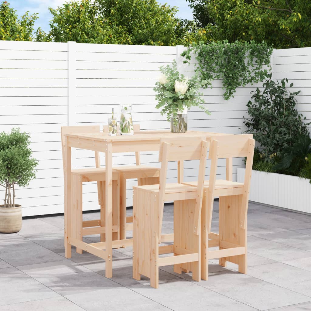 Set Bar da Giardino 5 pz in Legno Massello di Pino | homemem39