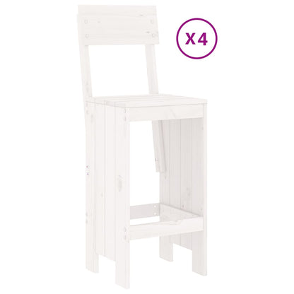 Set Bar da Giardino 5 pz Bianco in Legno Massello di Pino - homemem39