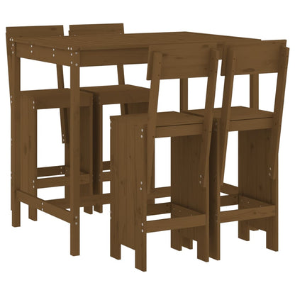 Set Bar da Giardino 5 pz ambra in Legno Massello di Pino | homemem39
