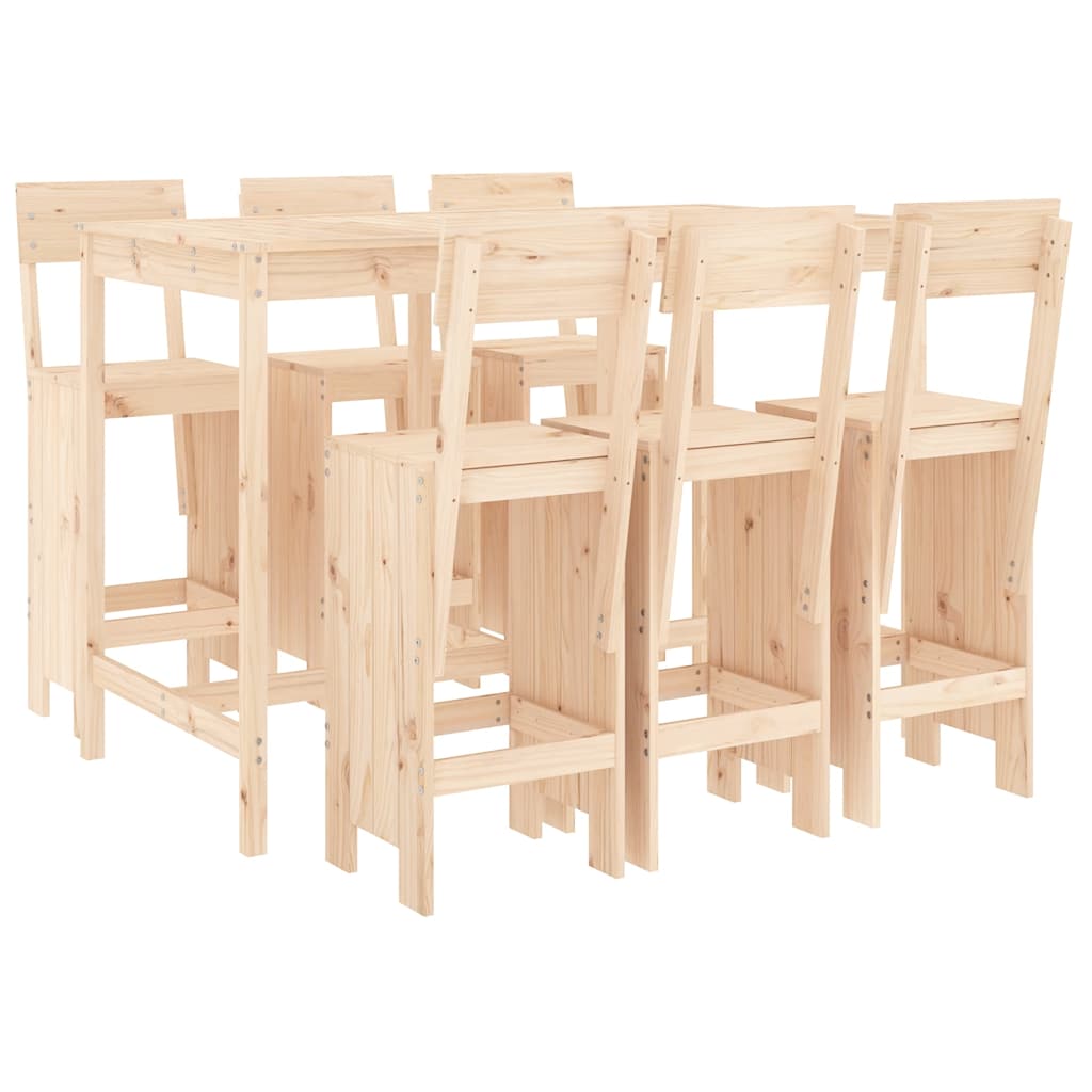 Set Bar da Giardino 7 pz in Legno Massello di Pino | homemem39