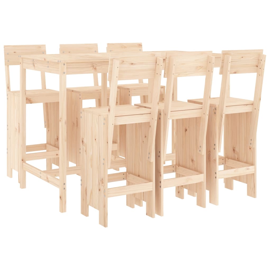 Set Bar da Giardino 7 pz in Legno Massello di Pino - homemem39