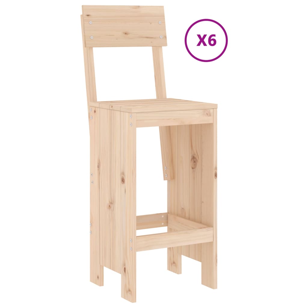 Set Bar da Giardino 7 pz in Legno Massello di Pino | homemem39