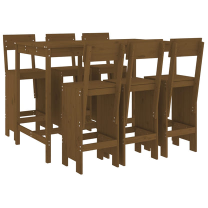 Set Bar da Giardino 7 pz ambra in Legno Massello di Pino | homemem39