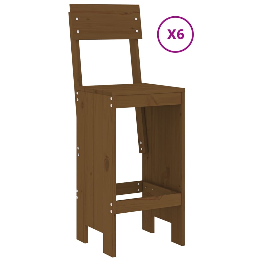 Set Bar da Giardino 7 pz ambra in Legno Massello di Pino | homemem39