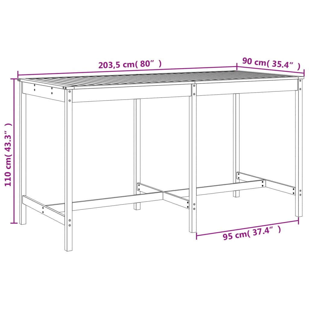 Set Bar da Giardino 9 pz ambra in Legno Massello di Pino | homemem39