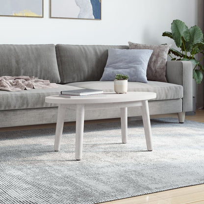 Piano Tavolo Bianco 70x35x2,5cm in Legno Massello di Pino Ovale | homemem39