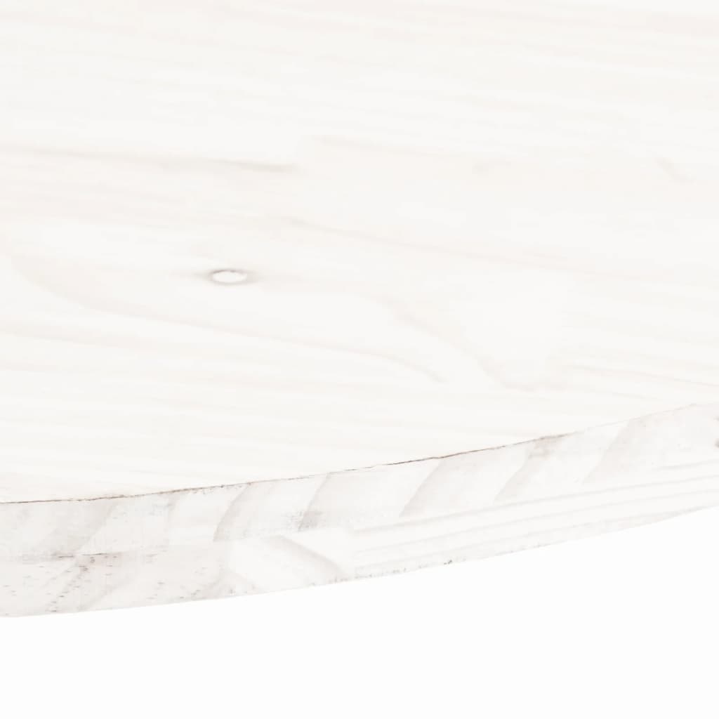 Piano Tavolo Bianco 70x35x2,5cm in Legno Massello di Pino Ovale | homemem39