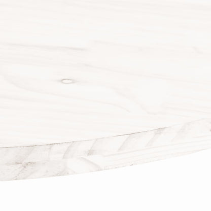 Piano Tavolo Bianco 90x45x2,5cm in Legno Massello di Pino Ovale | homemem39