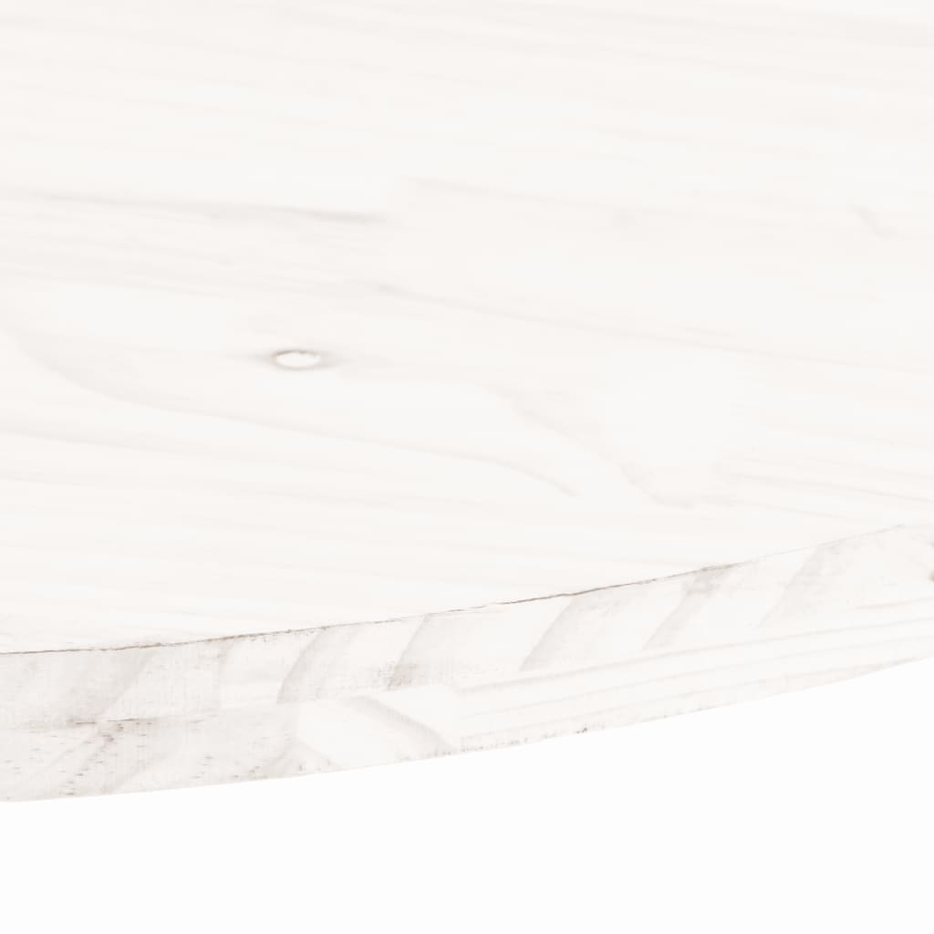 Piano Tavolo Bianco 100x50x2,5 cm Legno Massello di Pino Ovale | homemem39