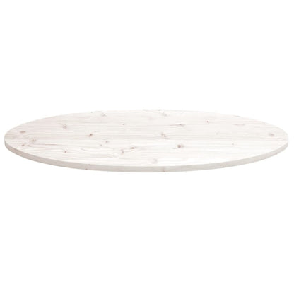 Piano Tavolo Bianco 110x55x2,5 cm Legno Massello di Pino Ovale | homemem39