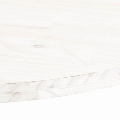 Piano Tavolo Bianco 60x30x2,5cm in Legno Massello di Pino Ovale | homemem39