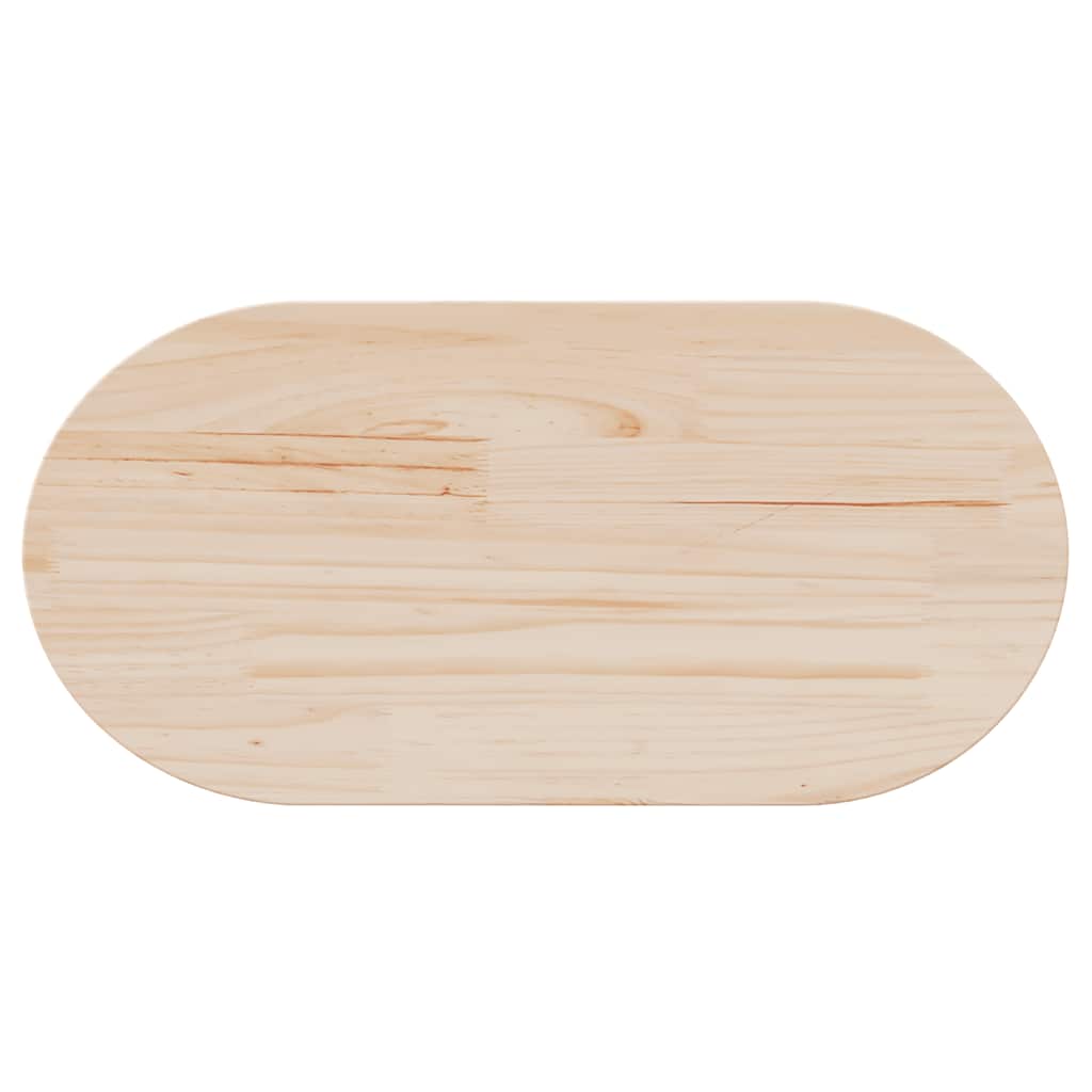 Piano del tavolo 70x35x2,5 cm in legno massello di pino ovale | homemem39
