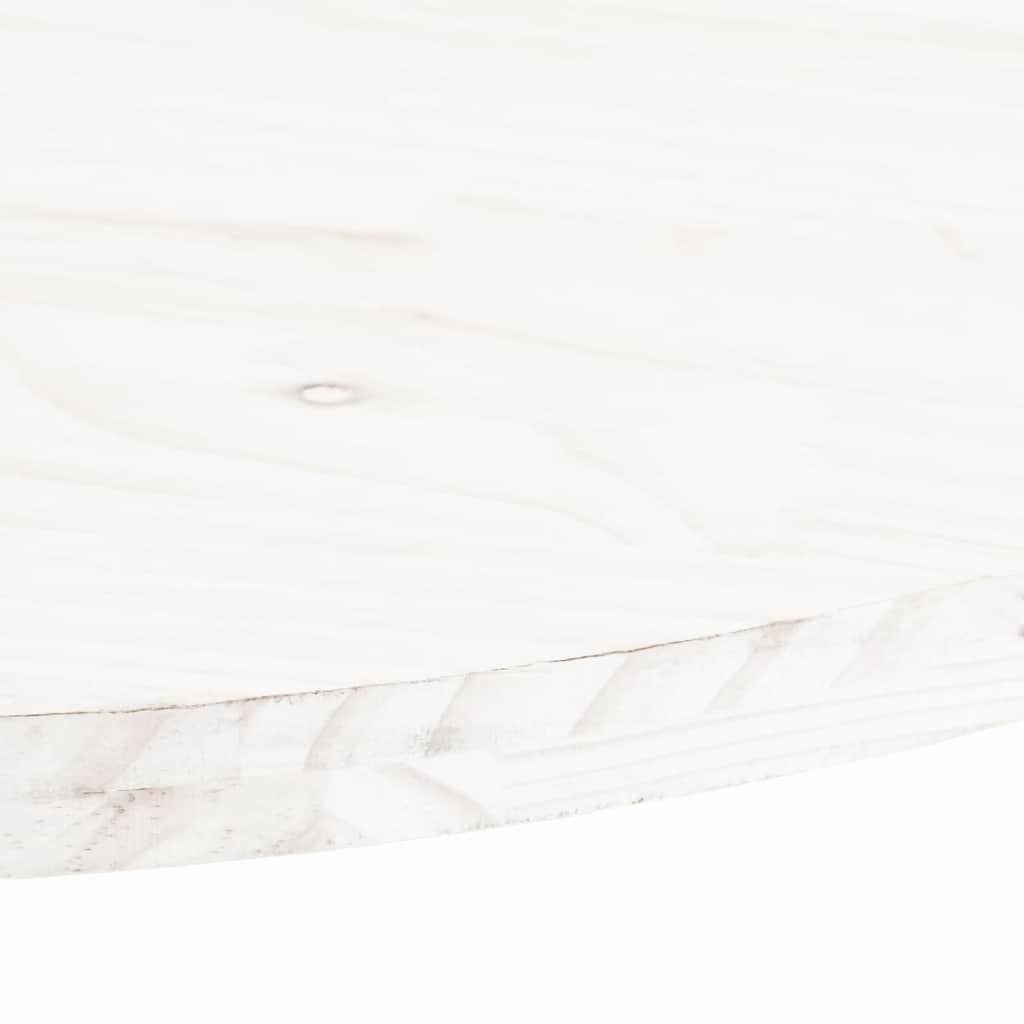 Piano Tavolo Bianco 70x35x2,5cm in Legno Massello di Pino Ovale | homemem39