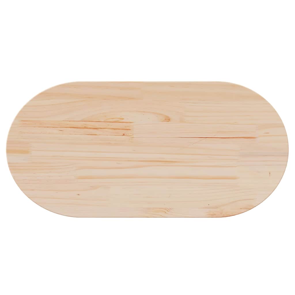 Piano del tavolo 80x40x2,5 cm in legno massello di pino ovale | homemem39