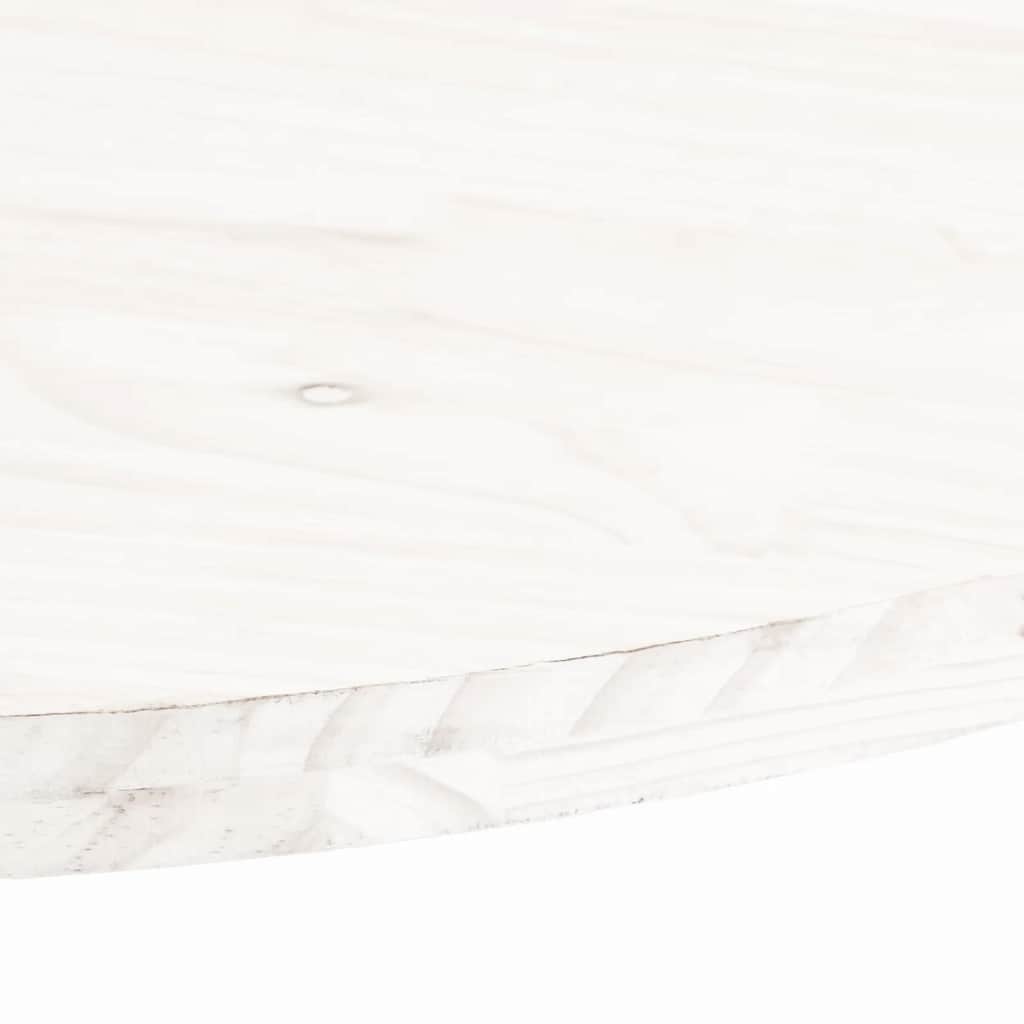 Piano Tavolo Bianco 80x40x2,5cm in Legno Massello di Pino Ovale | homemem39