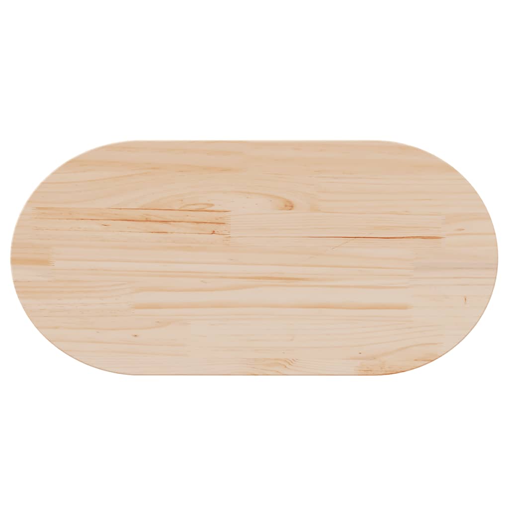 Piano del tavolo 90x45x2,5 cm in legno massello di pino ovale | homemem39