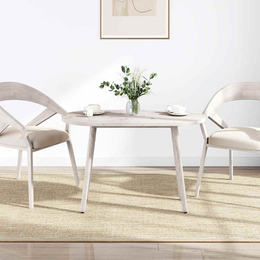 Piano Tavolo Bianco 90x45x2,5cm in Legno Massello di Pino Ovale