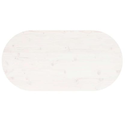 Piano Tavolo Bianco 90x45x2,5cm in Legno Massello di Pino Ovale | homemem39