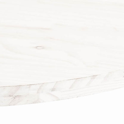Piano Tavolo Bianco 90x45x2,5cm in Legno Massello di Pino Ovale | homemem39