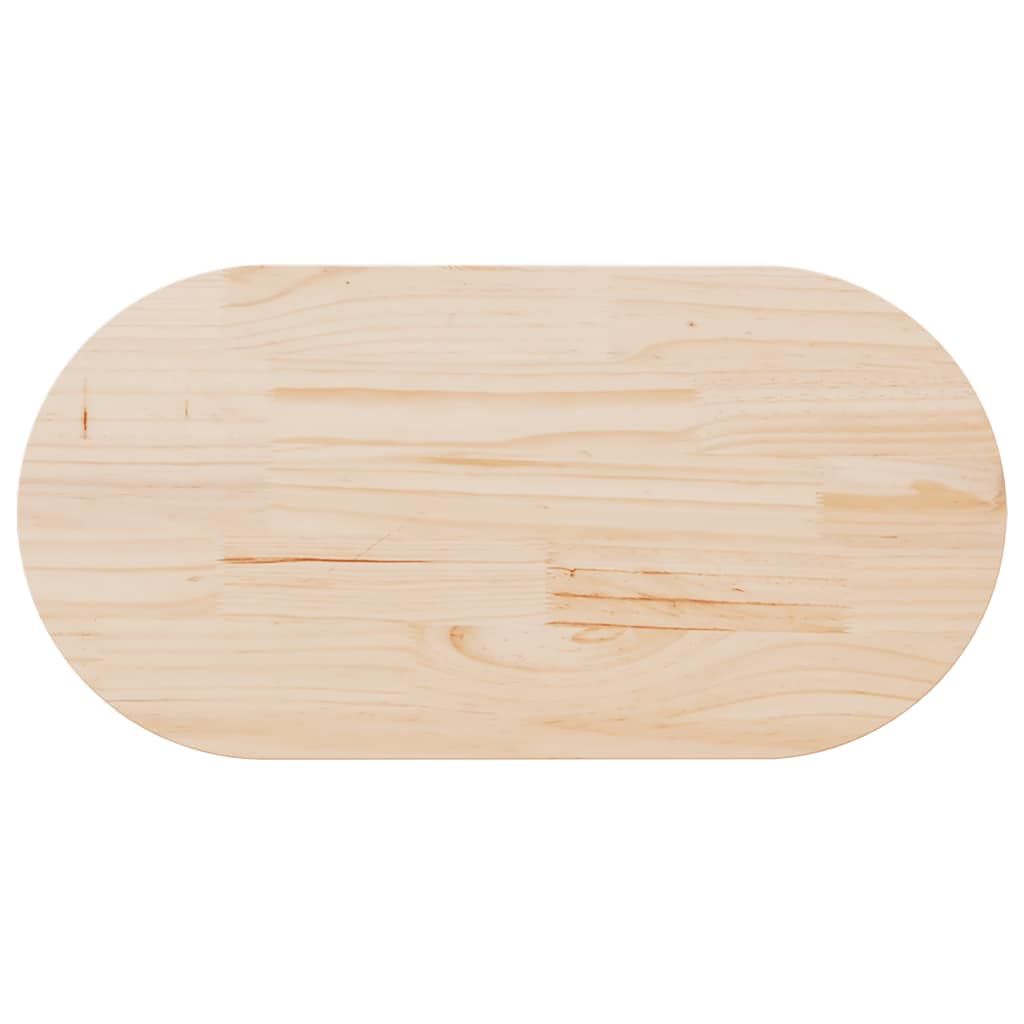 Piano del tavolo 100x50x2,5 cm in legno massello di pino ovale | homemem39
