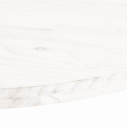 Piano Tavolo Bianco 100x50x2,5 cm Legno Massello di Pino Ovale | homemem39