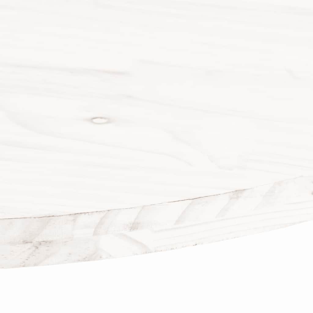 Piano Tavolo Bianco 110x55x2,5 cm Legno Massello di Pino Ovale | homemem39