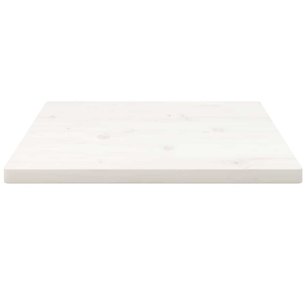 Piano Tavolo Bianco 40x40x2,5cm Legno Massello di Pino Quadrato | homemem39