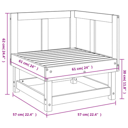 Divano Angolare da Giardino in Legno Massello di Pino - homemem39