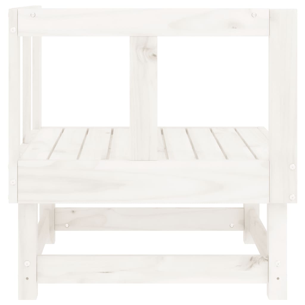 Divano Angolare da Giardino Bianco in Legno Massello di Pino | homemem39