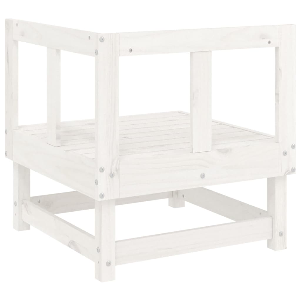 Divano Angolare da Giardino Bianco in Legno Massello di Pino | homemem39