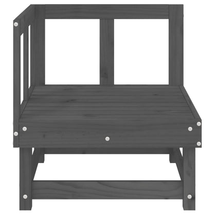 Divano Angolare da Giardino Grigio in Legno Massello di Pino