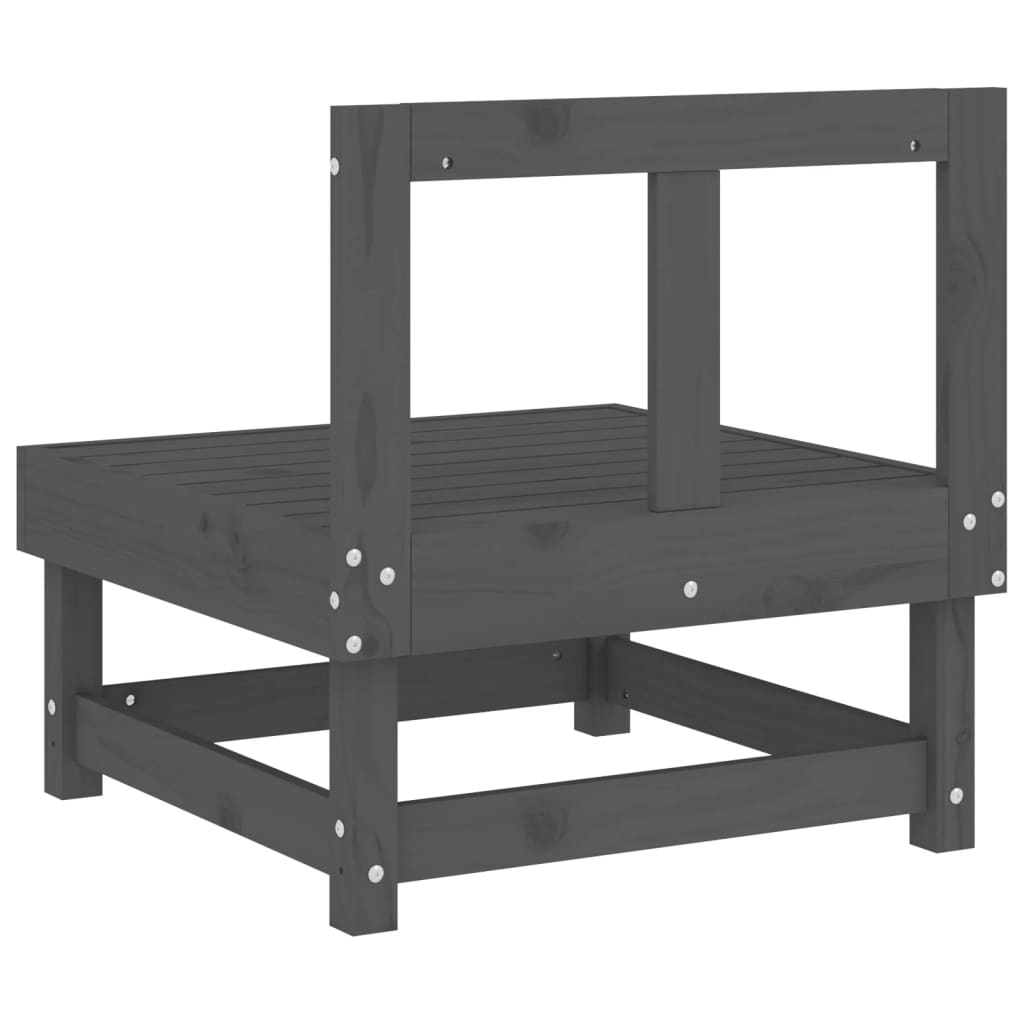 Divano Centrale da Giardino Grigio in Legno Massello di Pino - homemem39