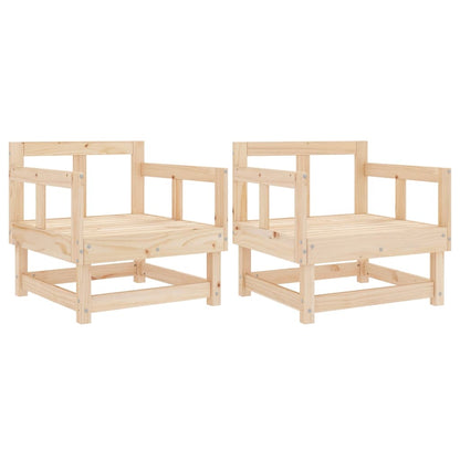 Sedie da Giardino 2pz in Legno Massello Pino | homemem39