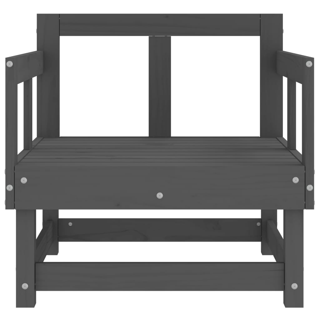 Sedie da Giardino 2pz Grigie in Legno Massello Pino | homemem39