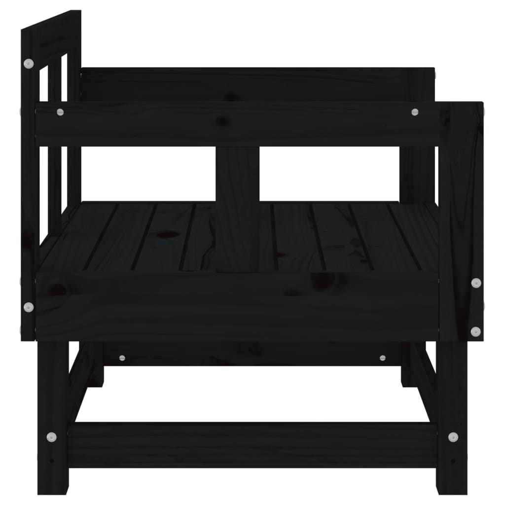 Sedie da Giardino 2 pz Nere in Legno Massello di Pino - homemem39