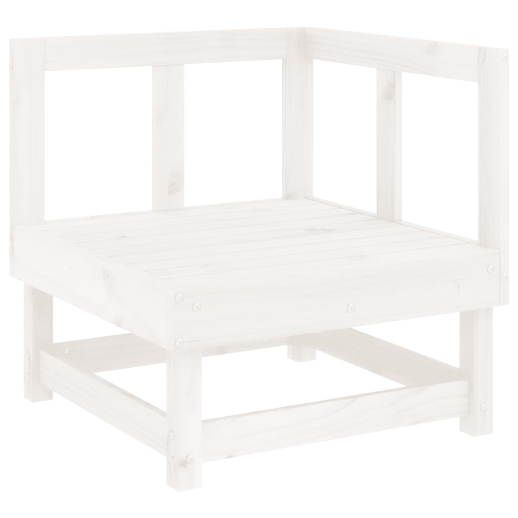 Divani Angolari da Giardino 2 pz Bianchi Legno Massello di Pino | homemem39