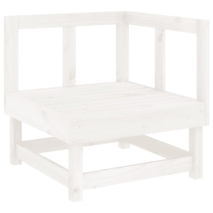 Divani Angolari da Giardino 2 pz Bianchi Legno Massello di Pino | homemem39