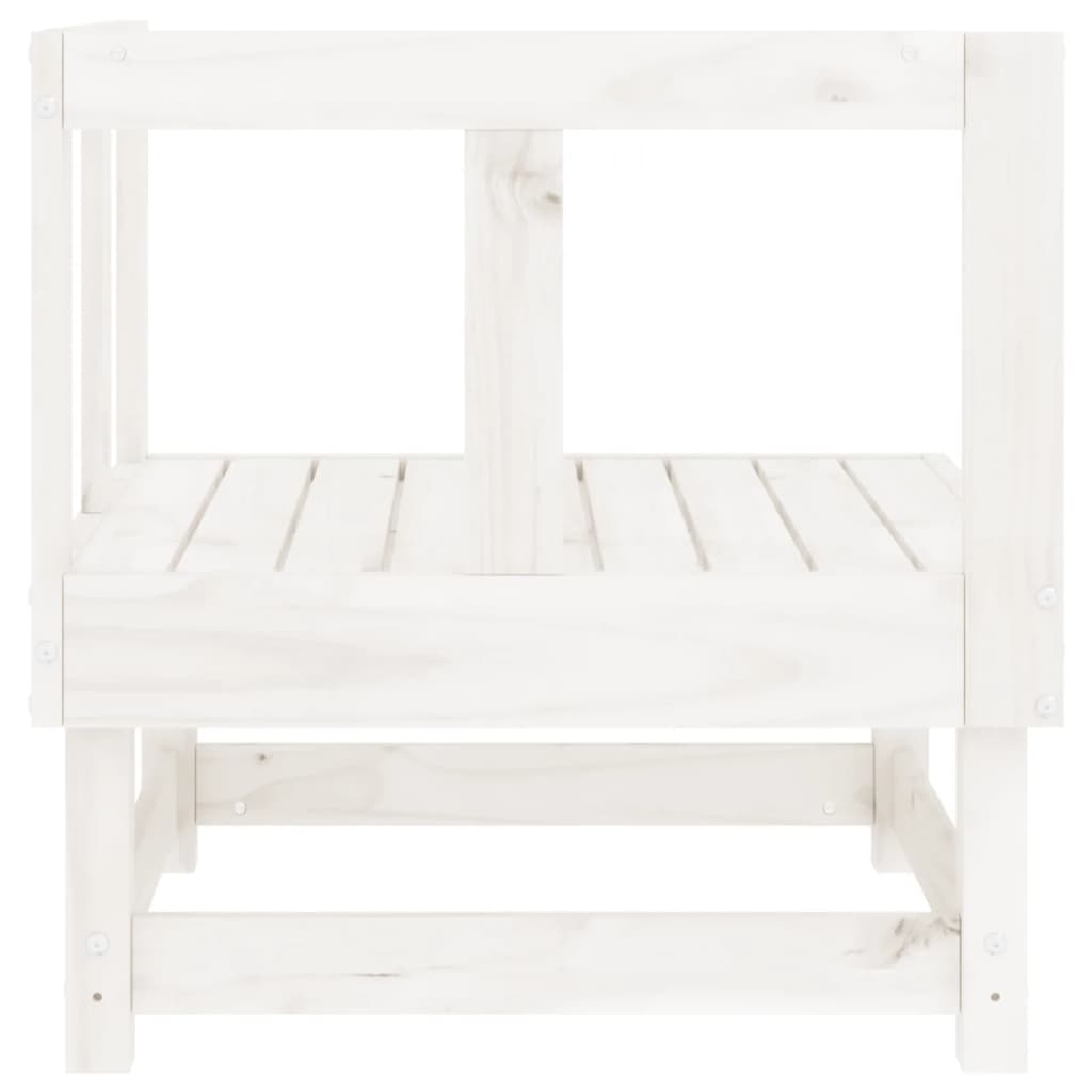 Divani Angolari da Giardino 2 pz Bianchi Legno Massello di Pino | homemem39