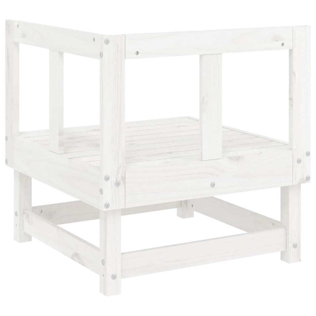 Divani Angolari da Giardino 2 pz Bianchi Legno Massello di Pino | homemem39